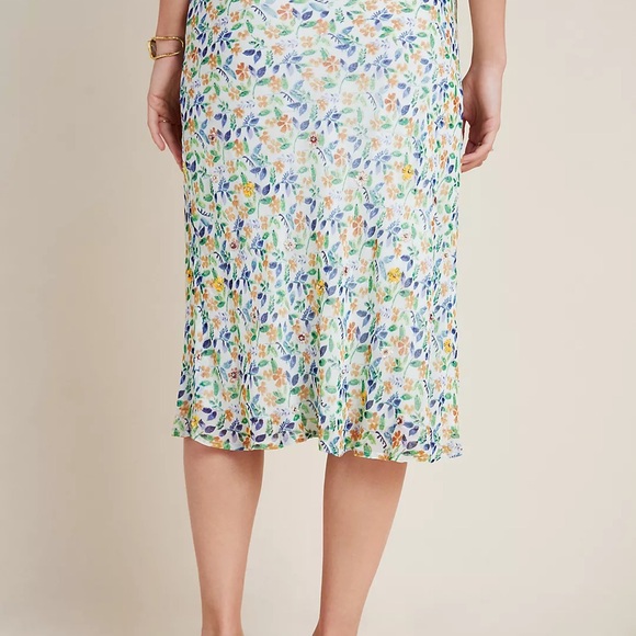 Anthropology Multicolor Floral Embellished Women's Skirt - Picture 2 of 9